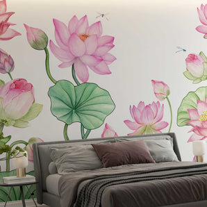 Lotus Blossom Designer Mural Wallpaper