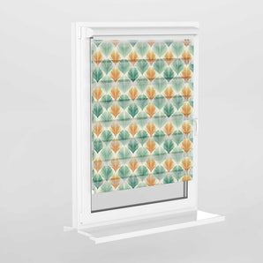 Arranged Floral and Leaf Pattern Printed Curtain (Zebra Style)